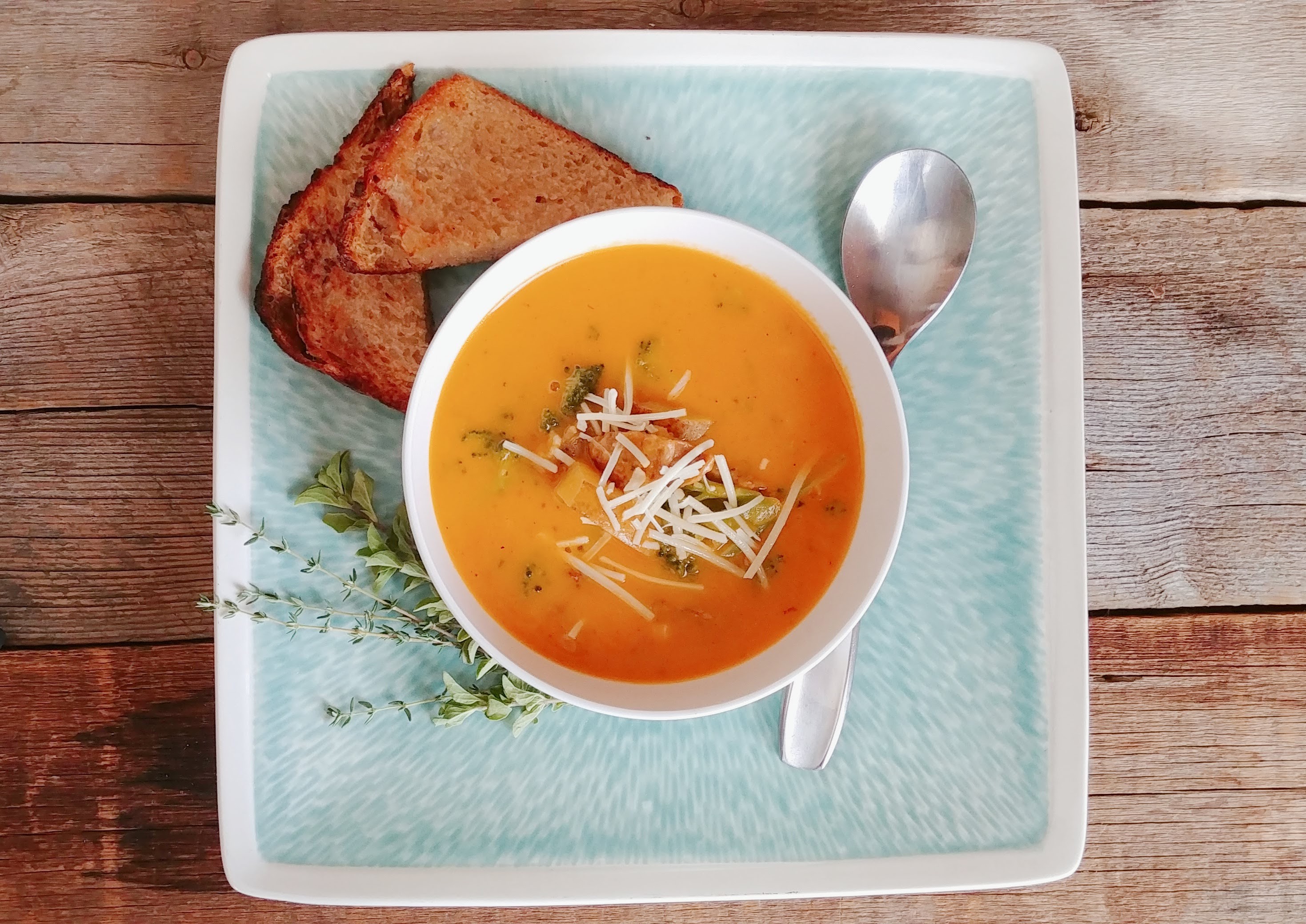 Veggie Packed Cheese Soup