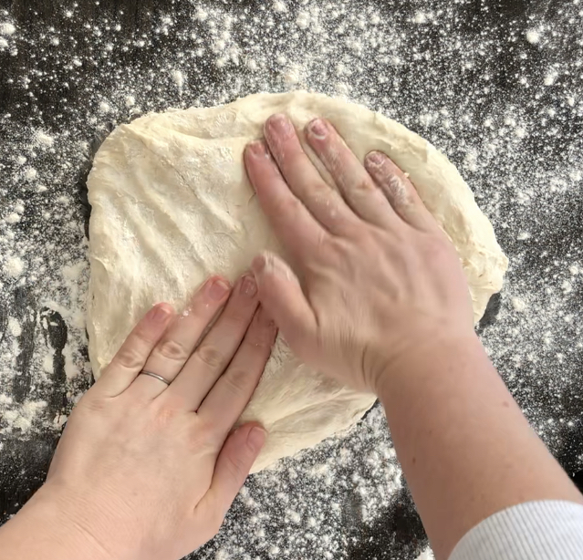 flattening dough