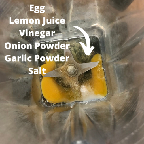 Egg Lemon Juice Vinegar Onion Powder Garlic Powder Salt